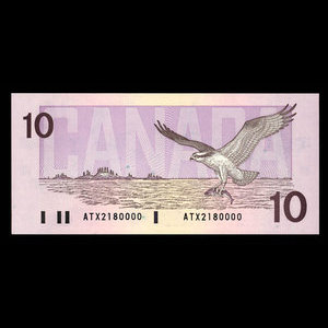 Canada, Banque du Canada, 10 dollars : 1989