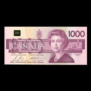 Canada, Banque du Canada, 1,000 dollars : 1988