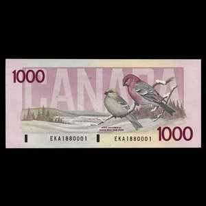 Canada, Banque du Canada, 1,000 dollars : 1988