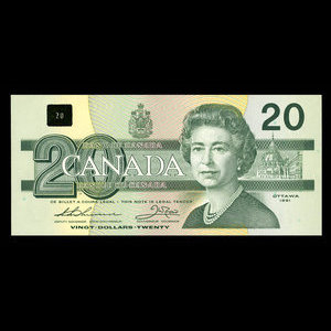 Canada, Banque du Canada, 20 dollars : 1991