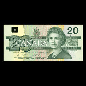 Canada, Banque du Canada, 20 dollars : 1991