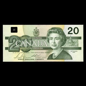 Canada, Banque du Canada, 20 dollars : 1991