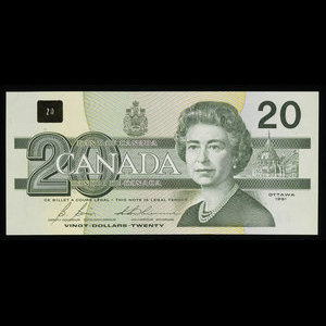 Canada, Banque du Canada, 20 dollars : 1991