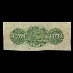 Canada, Banque de Montréal, 2 dollars : 3 janvier 1859