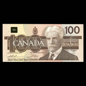 Canada, Banque du Canada, 100 dollars : 1988