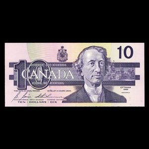 Canada, Banque du Canada, 10 dollars : 1989