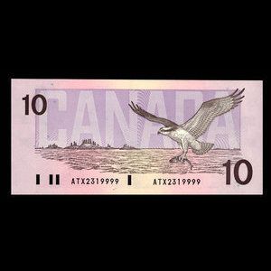 Canada, Banque du Canada, 10 dollars : 1989