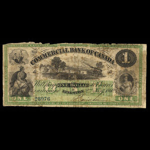 Canada, Commercial Bank of Canada, 1 dollar : 2 janvier 1860