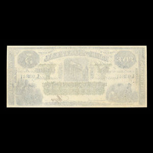 Canada, Banque de Montréal, 5 dollars : 1 août 1862