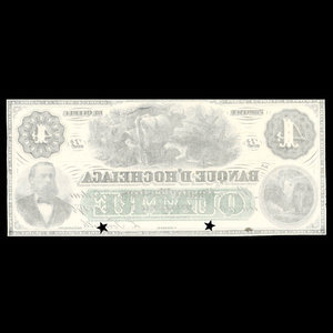 Canada, Banque d'Hochelaga, 4 piastres : 2 janvier 1874