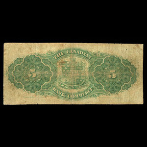 Canada, Canadian Bank of Commerce, 5 dollars : 1 janvier 1879