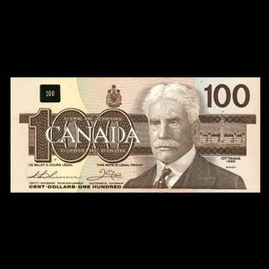 Canada, Banque du Canada, 100 dollars : 1988