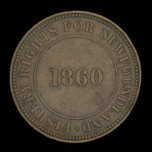 Canada, inconnu, 1/2 penny : 1860