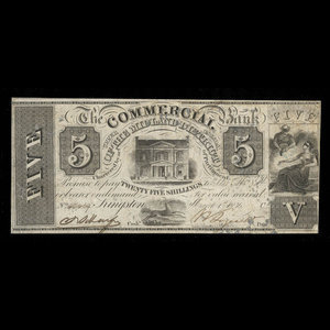 Canada, Commercial Bank of the Midland District, 5 dollars : 1 mars 1836