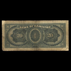 Canada, Bank of Hamilton, 20 dollars : 1 juin 1909