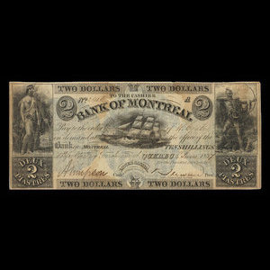 Canada, Banque de Montréal, 2 dollars : 5 juin 1837