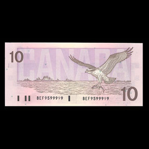 Canada, Banque du Canada, 10 dollars : 1989