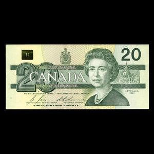 Canada, Banque du Canada, 20 dollars : 1991