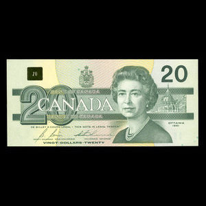 Canada, Banque du Canada, 20 dollars : 1991