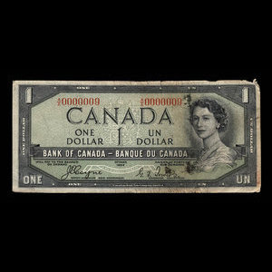 Canada, Banque du Canada, 1 dollar : 1954