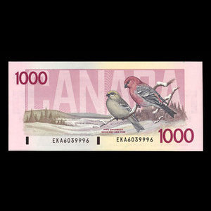 Canada, Banque du Canada, 1,000 dollars : 1988