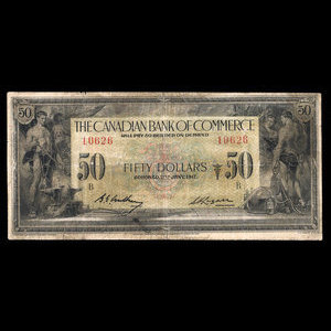 Canada, Canadian Bank of Commerce, 50 dollars : 2 janvier 1917