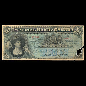 Canada, Imperial Bank of Canada, 10 dollars : 2 janvier 1907