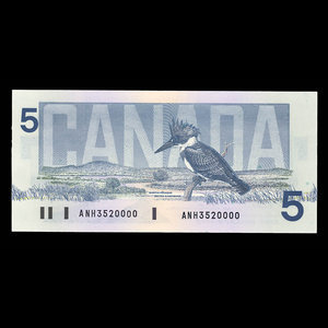 Canada, Banque du Canada, 5 dollars : 1986