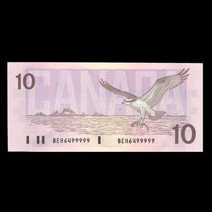 Canada, Banque du Canada, 10 dollars : 1989