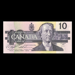 Canada, Banque du Canada, 10 dollars : 1989