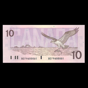 Canada, Banque du Canada, 10 dollars : 1989