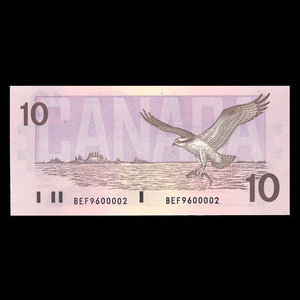 Canada, Banque du Canada, 10 dollars : 1989