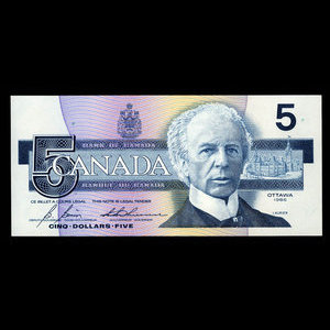 Canada, Banque du Canada, 5 dollars : 1986