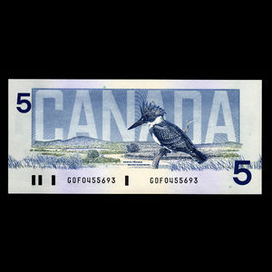 Canada, Banque du Canada, 5 dollars : 1986