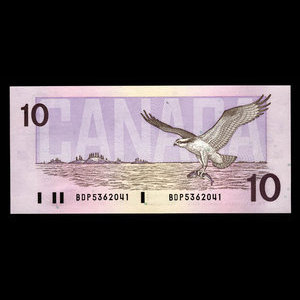 Canada, Banque du Canada, 10 dollars : 1989