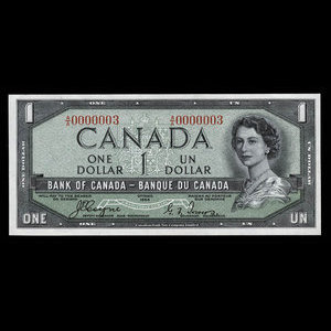 Canada, Banque du Canada, 1 dollar : 1954