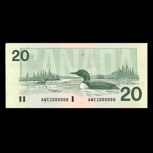 Canada, Banque du Canada, 20 dollars : 1991