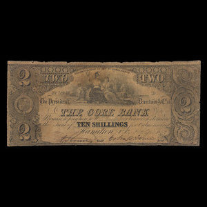 Canada, Gore Bank, 2 dollars : 2 septembre 1852