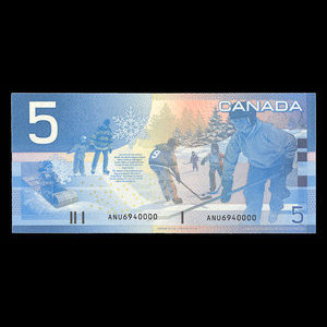 Canada, Banque du Canada, 5 dollars : 2002