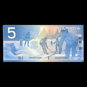 Canada, Banque du Canada, 5 dollars : 2002