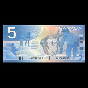 Canada, Banque du Canada, 5 dollars : 2002