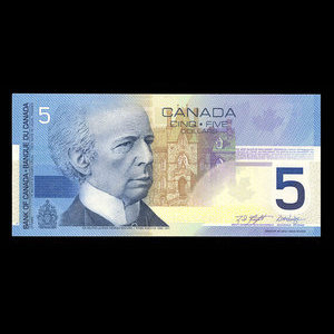 Canada, Banque du Canada, 5 dollars : 2002