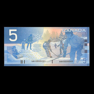 Canada, Banque du Canada, 5 dollars : 2002