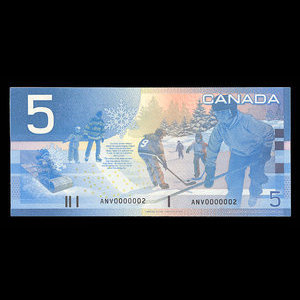 Canada, Banque du Canada, 5 dollars : 2002