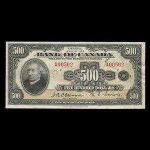 Canada, Banque du Canada, 500 dollars : 1935