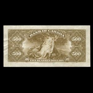 Canada, Banque du Canada, 500 dollars : 1935