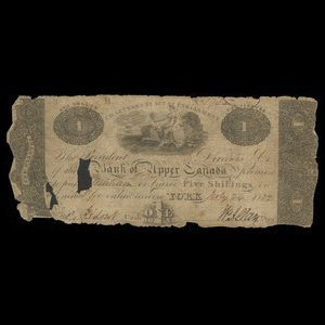 Canada, Bank of Upper Canada (York), 1 dollar : 24 juillet 1822