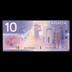 Canada, Banque du Canada, 10 dollars : 2001