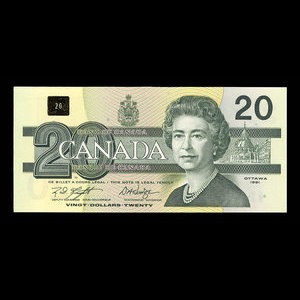 Canada, Banque du Canada, 20 dollars : 1991