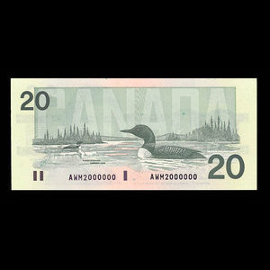 Canada, Banque du Canada, 20 dollars : 1991